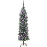  Umjetno vitko božićno drvce Zelena i bijela 150 cm | shoptok.hr