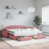  Dnevni krevet na razvlačenje ružičasti 90 x 200 cm baršunasti | shoptok.hr