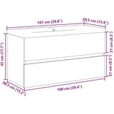 vidaXL Ormarić s ugrađenim umivaonikom boja starog drva 101x39,5x49 cm | shoptok.hr