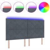  LED vzglavje z LED lučmi Geometrični Temno siva 180 cm Žamet, (5000044029) | Shoptok.si