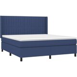  Box spring postelja z vzmetnico LED modra 160x200 cm blago, (20900194) | Shoptok.si