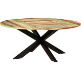  Blagovaonski stol okrugli 175 x 75 cm masivno obnovljeno drvo | shoptok.hr