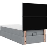 vidaXL Otomanski posteljni okvir z vzmetnico siv 80x200 cm blago | Shoptok.si