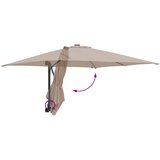  Vrtni suncobran S LED lampica Sivo-smeđa 248,5 x 247,5 x 160 cm | shoptok.hr