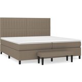 vidaXL Box spring postelja z vzmetnico taupe 200x200 cm blago, (20894107) | Shoptok.si