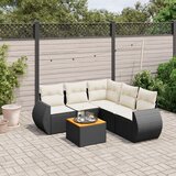 vidaXL 6-dijelni set vrtnih sofa s jastucima crni od poliratana | shoptok.hr