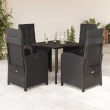  7-dijelni vrtni blagovaonski set s jastucima crni od poliratana | shoptok.hr