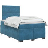  Boxspring krevet s madracem Plava 120 x 200 cm Baršun | shoptok.hr