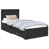  Krevetna konstrukcija s uzglavljem Crna i srebrna 75 x 190 cm | shoptok.hr