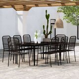  9-dijelni vrtni blagovaonski set crni | shoptok.hr