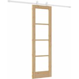  Klizna vrata ORKDAL 61 x 198,5 cm Masivna borovina i staklo Smeđa | Shoptok.si