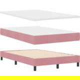 Box Spring Krevet s Madracem Ružičasta Mala Dupla Baršun | shoptok.hr