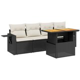 Maison Chic Seti vrtnega pohištva - Vrtna garnitura - Vrtni pohištvo set 5-delna z blazinami črn poli ratan, (21814925) | Shoptok.si