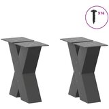  Noge za klub stolić u obliku slova X, 2 kom, antracit, 30 x (30-31) cm, čelik | shoptok.hr