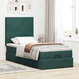 vidaXL Otomanski posteljni okvir z vzmetnicami zelen 90x190cm žamet, (21611371) | Shoptok.si