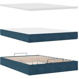  Ottoman krevet s madracem tamnoplavi 140x200 cm baršun | Eponuda.com