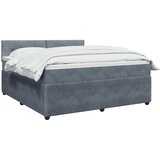  Boxspring krevet s madracem Tamnosiva 160 x 200 cm Baršun | shoptok.hr