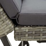 vidaXL Vrtna klop z blazinami siva 176 cm poli ratan | Shoptok.si
