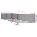 vidaXL Zunanja pasja ograda srebrna 4x16x2 m pocinkano jeklo | Shoptok.si