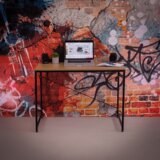 Kondela Pisalna miza, hrast/črna, 100x60 cm, MELLORA | Shoptok.si