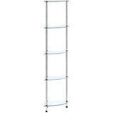 vidaXL Police s 5 razina prozirne 30 x 30 x 130 cm od kaljenog stakla Cijene