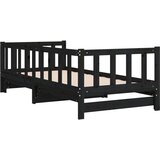 Dnevni ležaj na izvlačenje crni 2x(90x190) cm masivna borovina | shoptok.hr