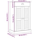 Ormarić za cipele VIGO 60 x 35 x 96 cm od masivne borovine | shoptok.hr