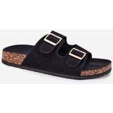 Boto Women's Sandals With Golden Buckles And Stitching Black Lunera | Shoptok.si