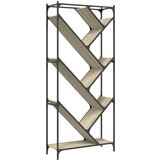  The Living Store Knjižna omara sonoma hrast 79x30x180 cm inžen. les in kovina - Knjižna Omara, (21442215) | Shoptok.si