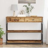  Konsolna miza Staro les 100x28x75 cm Izpopolnjeno les in jeklo, (22008760) | Shoptok.si