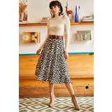 Olalook Women's Black Mink Suede Textured A-Line Skirt With Elastic Waist | Shoptok.si
