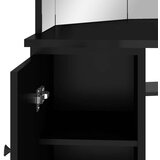 vidaXL Kutni toaletni stolić s LED svjetlom crni 111 x 54 x 141,5 cm | shoptok.hr