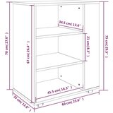 vidaXL Pokretni ormarić boja smeđeg hrasta 60 x 35 x 75 cm drveni | shoptok.hr