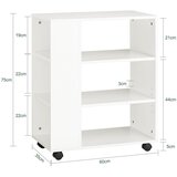 SoBuy stranska kavč miza za shranjevanje na kolesih v beli barvi v skandinavskem slogu, (20815126) | Shoptok.si