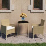  3-dijelni vrtni bistro set od poliratana i kaljenog stakla bež | shoptok.hr