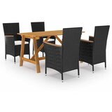  5-dijelni vrtni blagovaonski set crni | shoptok.hr