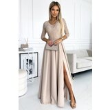 Numoco Elegant long dress with lace neckline | Shoptok.si