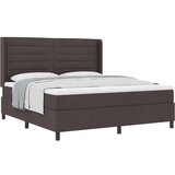  Box Spring postelja z vzmetnico, temno rjava, 180x200 cm, blago, (22050535) | Shoptok.si