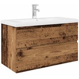  Ormarić za sudoper ugradbenim umivaonikom i slavinom Staro drvo Smeđa 80 x 38.5 x 45 cm | Shoptok.si