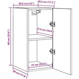 vidaXL TV omarica 2 kosa starinski les 30,5x30x60 cm inženirski les | Shoptok.si