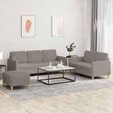  3-dijelni set sofa s jastucima smeđesivi od tkanine | shoptok.hr
