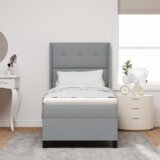 vidaXL Box Spring Krevet s Madracem Svjetlosiva 100x200 cm Tkanina | shoptok.hr