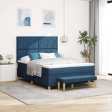 vidaXL krevet s opružnom podlogom s madracem i klupom Plavi 140x200 cm Tkanina | shoptok.hr