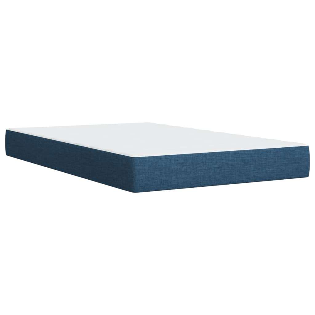 vidaXL Box spring postelja z vzmetnico modra 80x200 cm blago | Shoptok.si