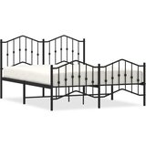 Maison Chic Kovinski Posteljni okvir - Dvoposteljna postelja - Zakonska postelja z vzglavjem in vznožjem črn 140x200 cm, (21695494) Cene