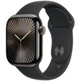 Apple Watch Series 10 GPS + Cell. 42mm Slate TC, Black Sport Band - M/L, (MWXH3QCA) | shoptok.hr