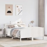 Maison Chic Posteljni okvir - Dvoposteljna postelja - Zakonska postelja brez vzmetnice bel 140x200 cm trdna borovina-J11423, (21761655) | Shoptok.si