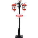  Ulična svjetiljka s Djedom Mrazom crno-crvena 81x40x188 cm PVC | shoptok.hr