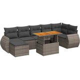Maison Chic Seti vrtnega pohištva - Vrtna garnitura - Vrtni pohištvo set 8-delna z blazinami siv poli ratan, (21800878) | Shoptok.si