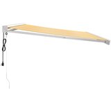 Tenda na uvlačenje žuto-bijela 4 x 3 m od tkanine i aluminija | shoptok.hr